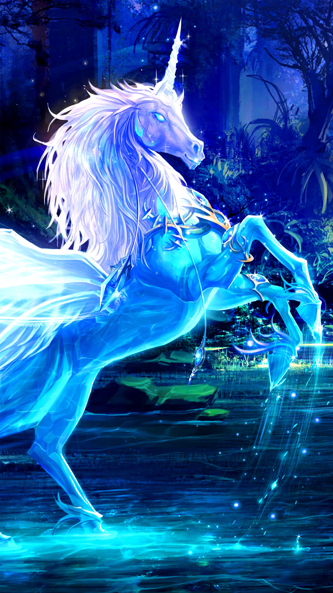 Unicorn Of The Fountain Iphone Wallpapers