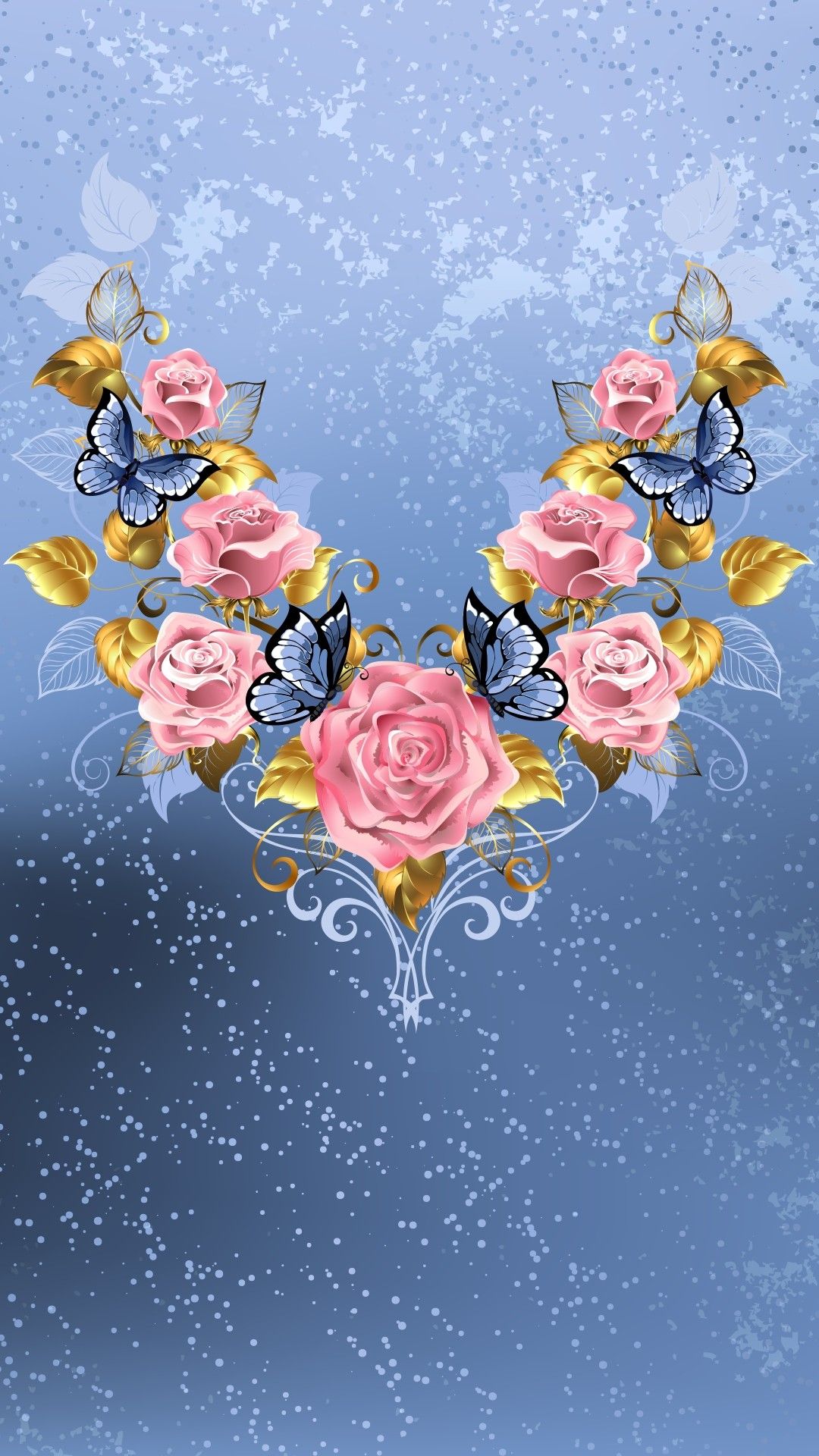 薔薇と蝶 Iphone Wallpapers