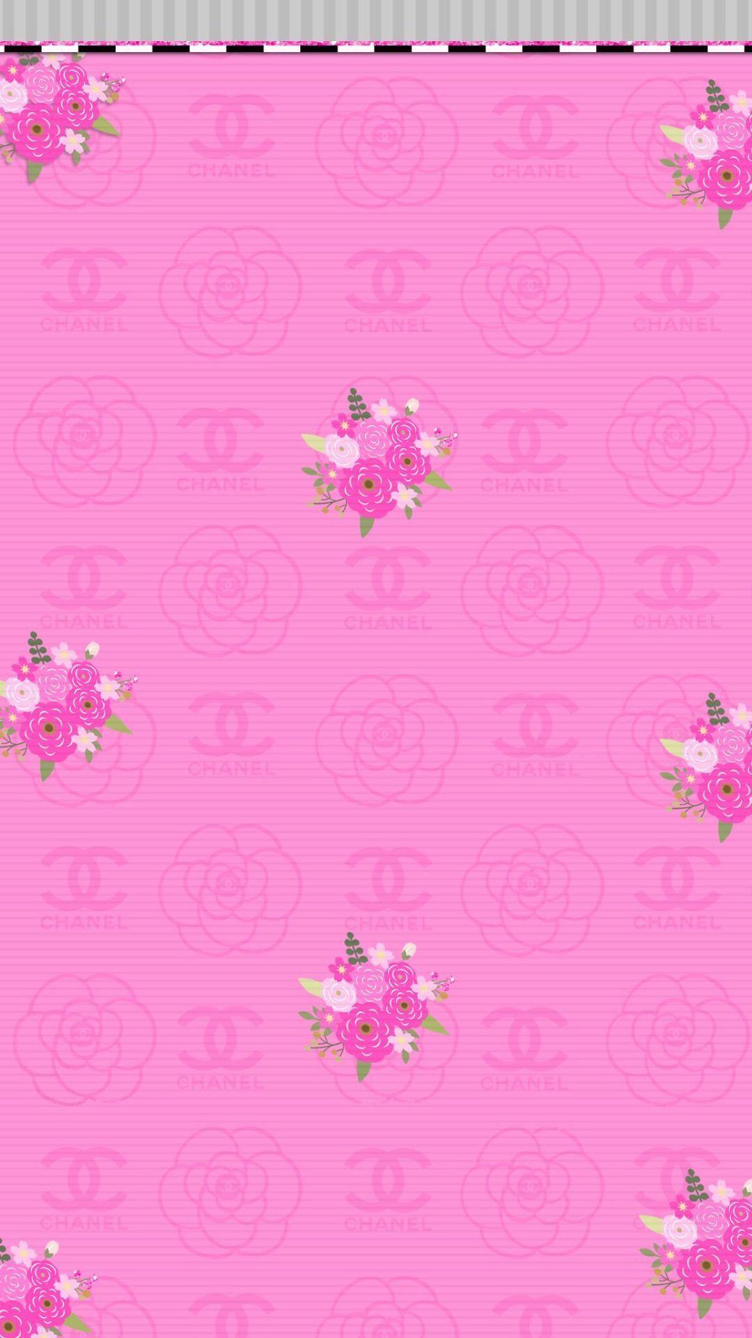 Chanel シャネル ピンクの花柄 Iphone Wallpapers