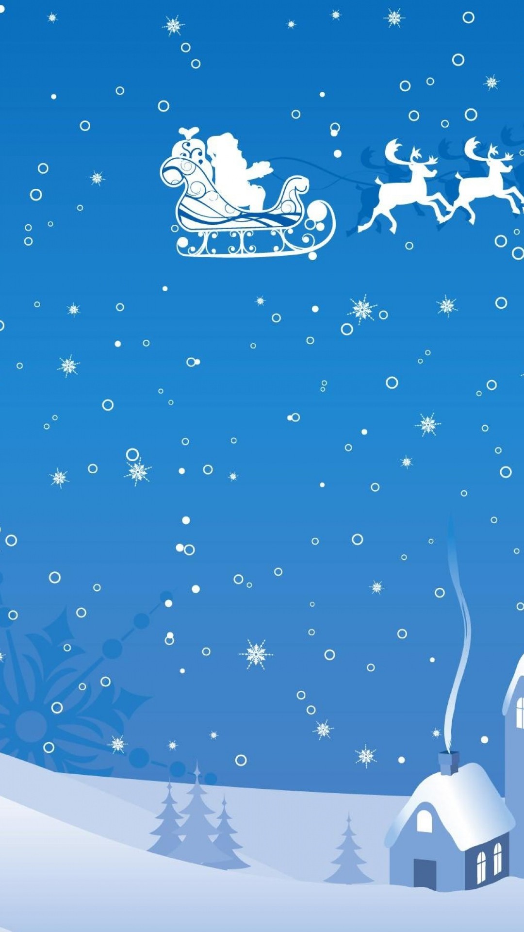 空飛ぶサンタクロース クリスマスのiphone壁紙 Iphone Wallpapers