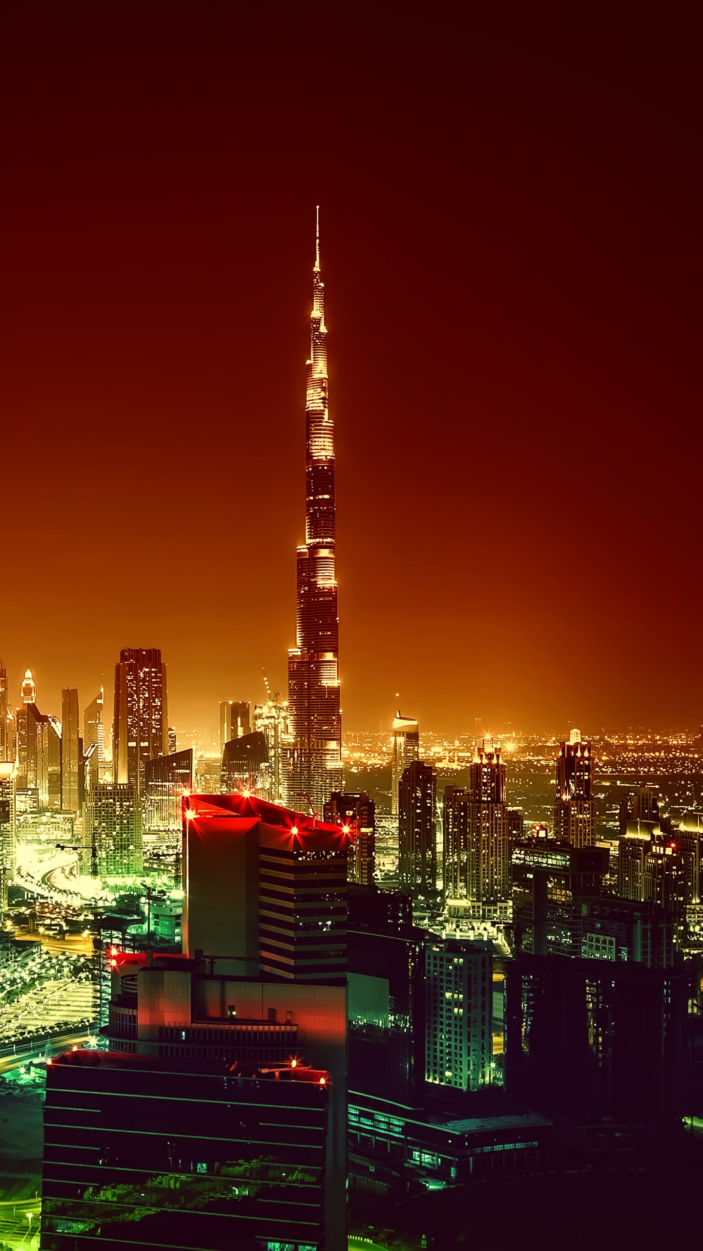 Night view of Dubai | iPhone Wallpapers