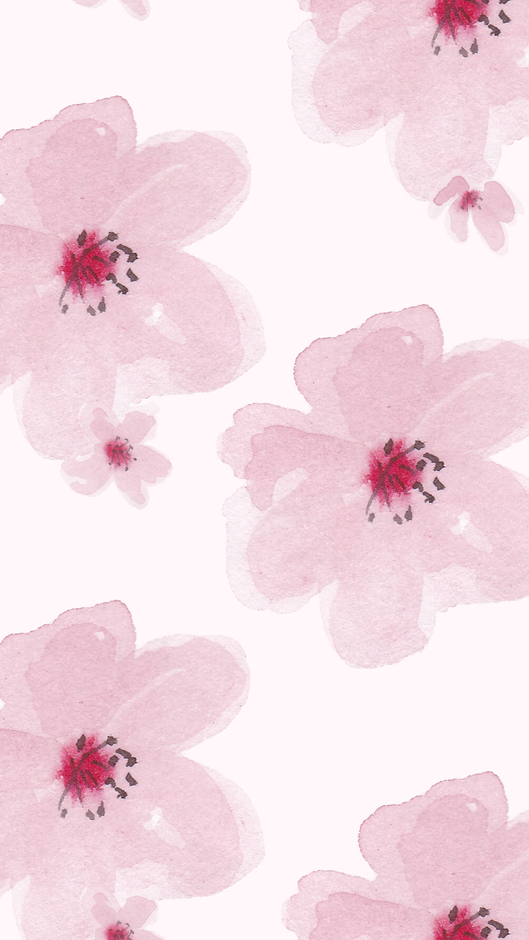 絵の具で描いた花のイラスト Iphone Wallpapers
