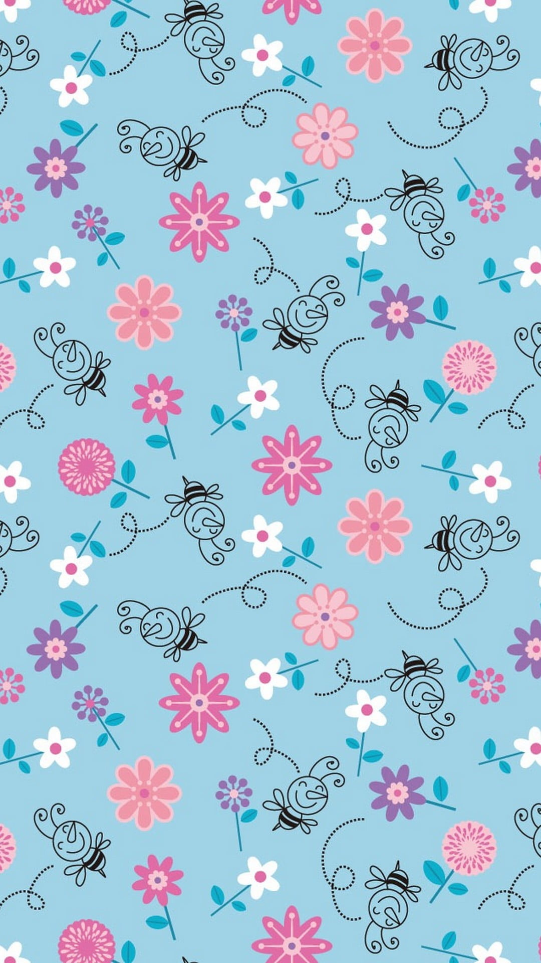 花柄 ブルー Iphone Wallpapers
