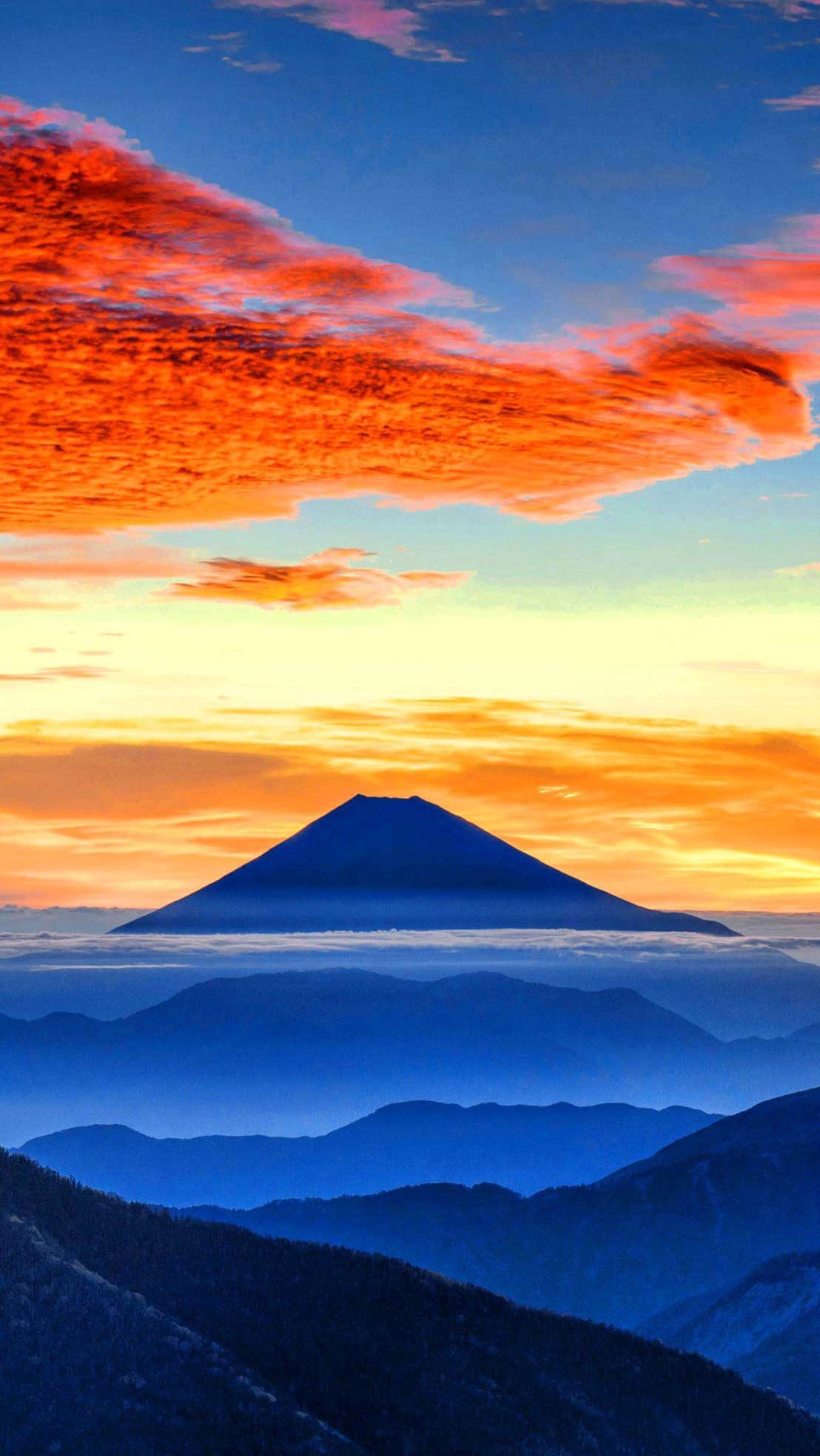 夕暮れの富士山 Iphone Wallpapers