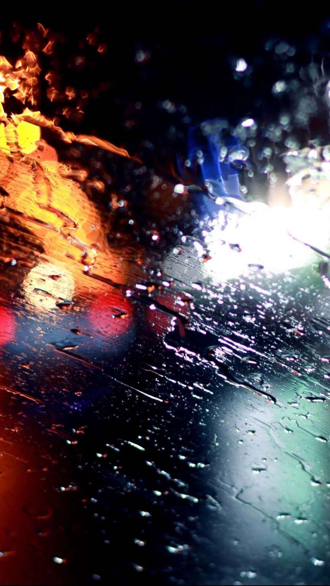 ガラス越しの雨の夜景 Iphone Wallpapers