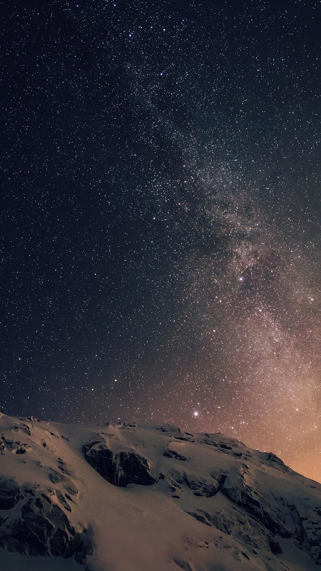Snowy Starry Night Iphone Wallpapers