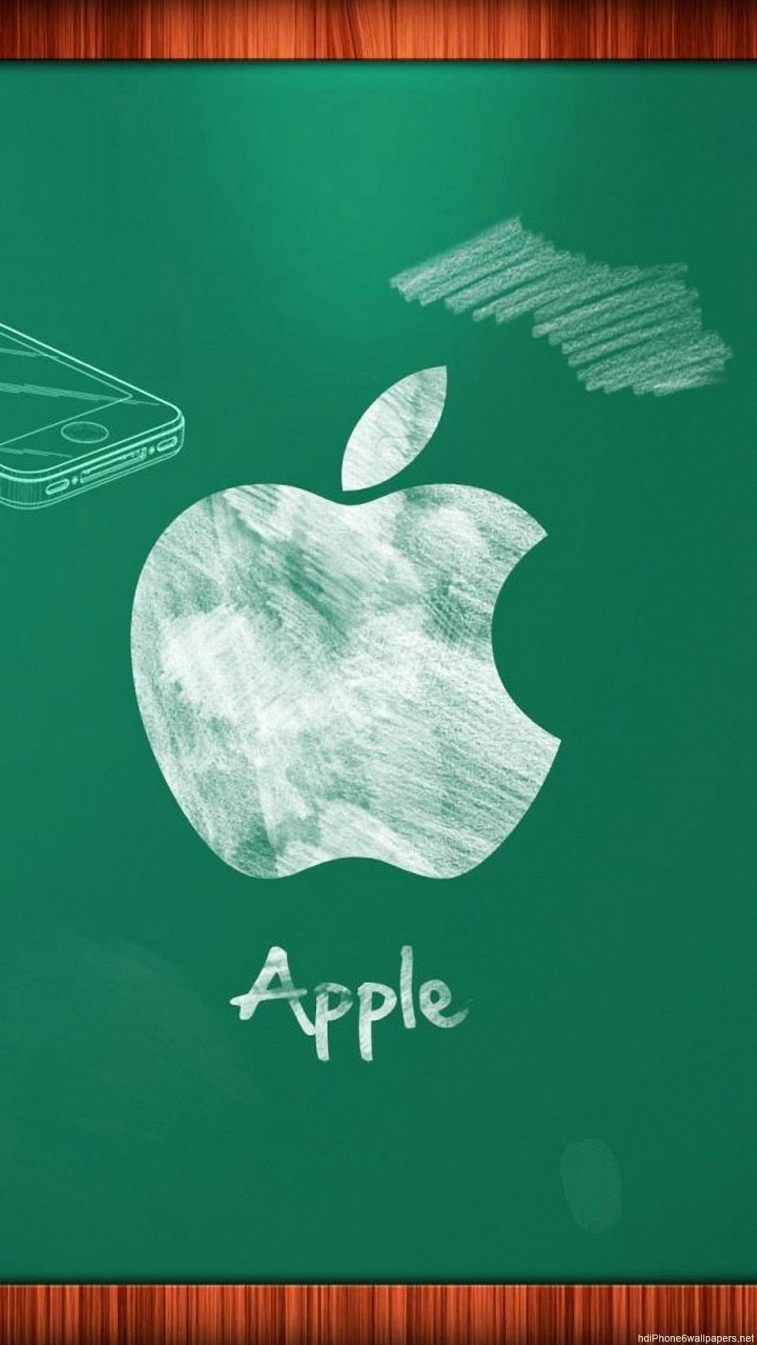 Apple Logo Painted On The Blackboard Iphone Wallpapers