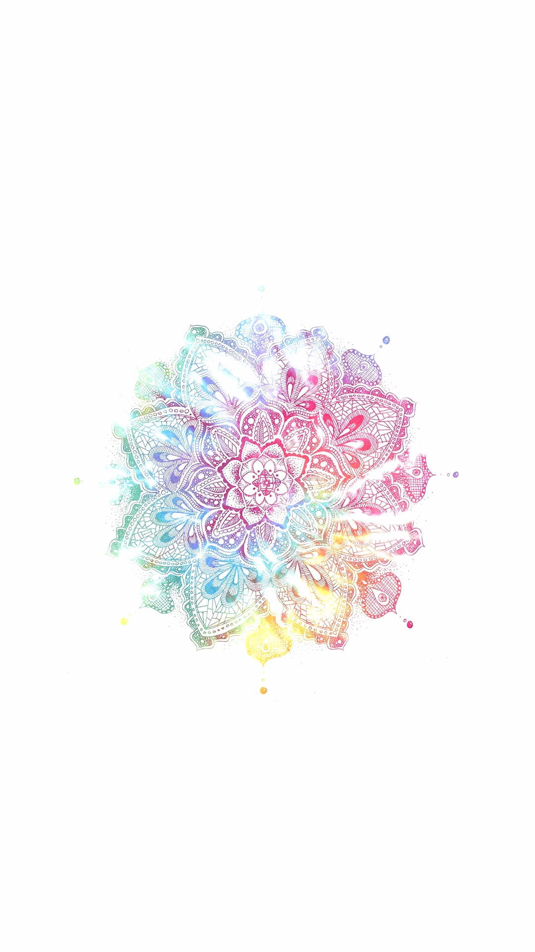 カラフルな花のイラスト Iphone Wallpapers