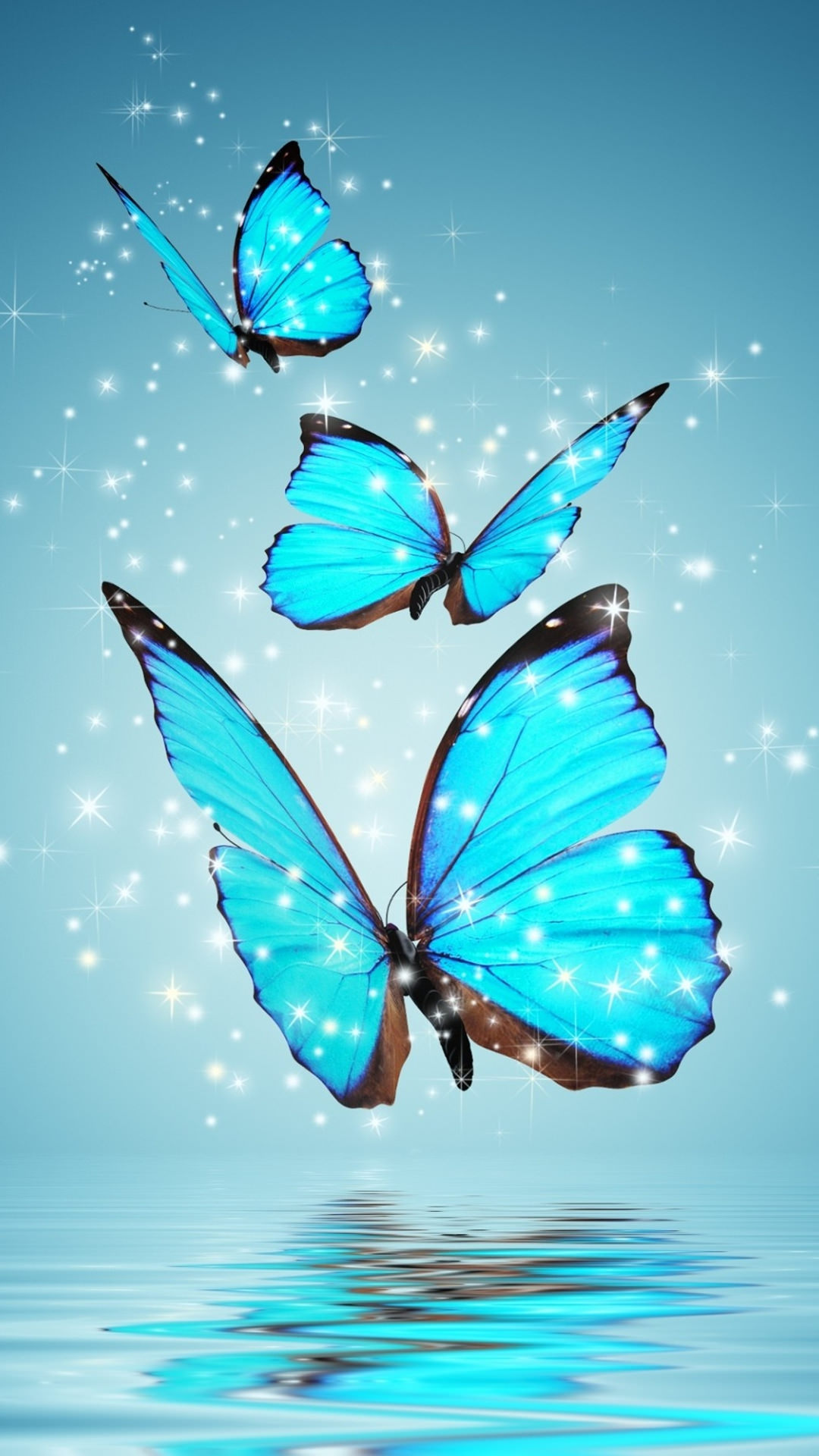 宝石のような青い蝶 Iphone Wallpapers