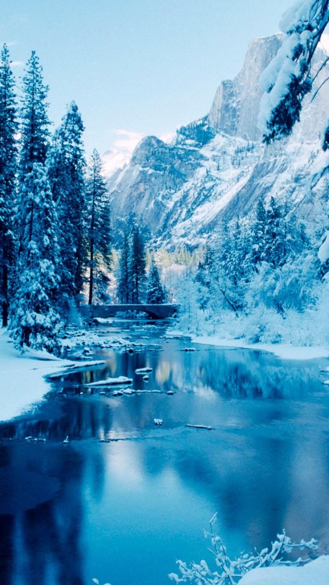 ブルーが美しい冬の自然 Iphone Wallpapers