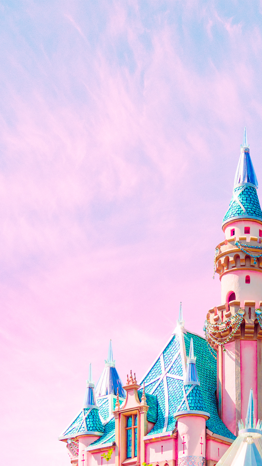 Pastel Disney Castle Iphone Wallpaper
