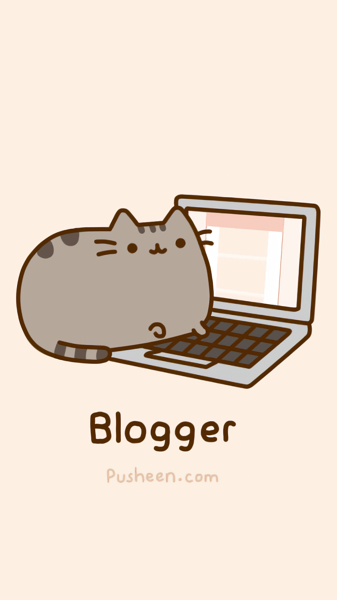 Pusheen Blogger Ver かわいいネコのキャラクター壁紙 Iphone Wallpapers