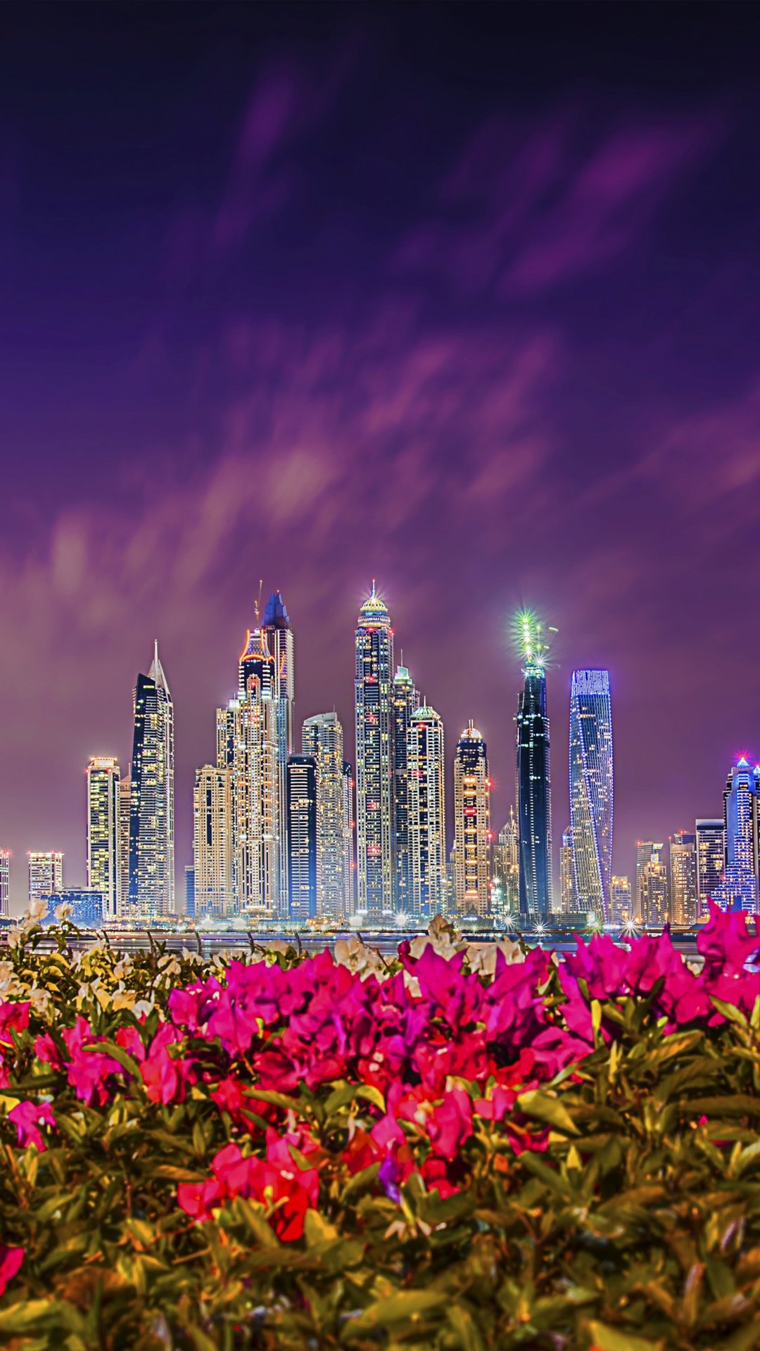 Night View Of Dubai Iphone Wallpapers
