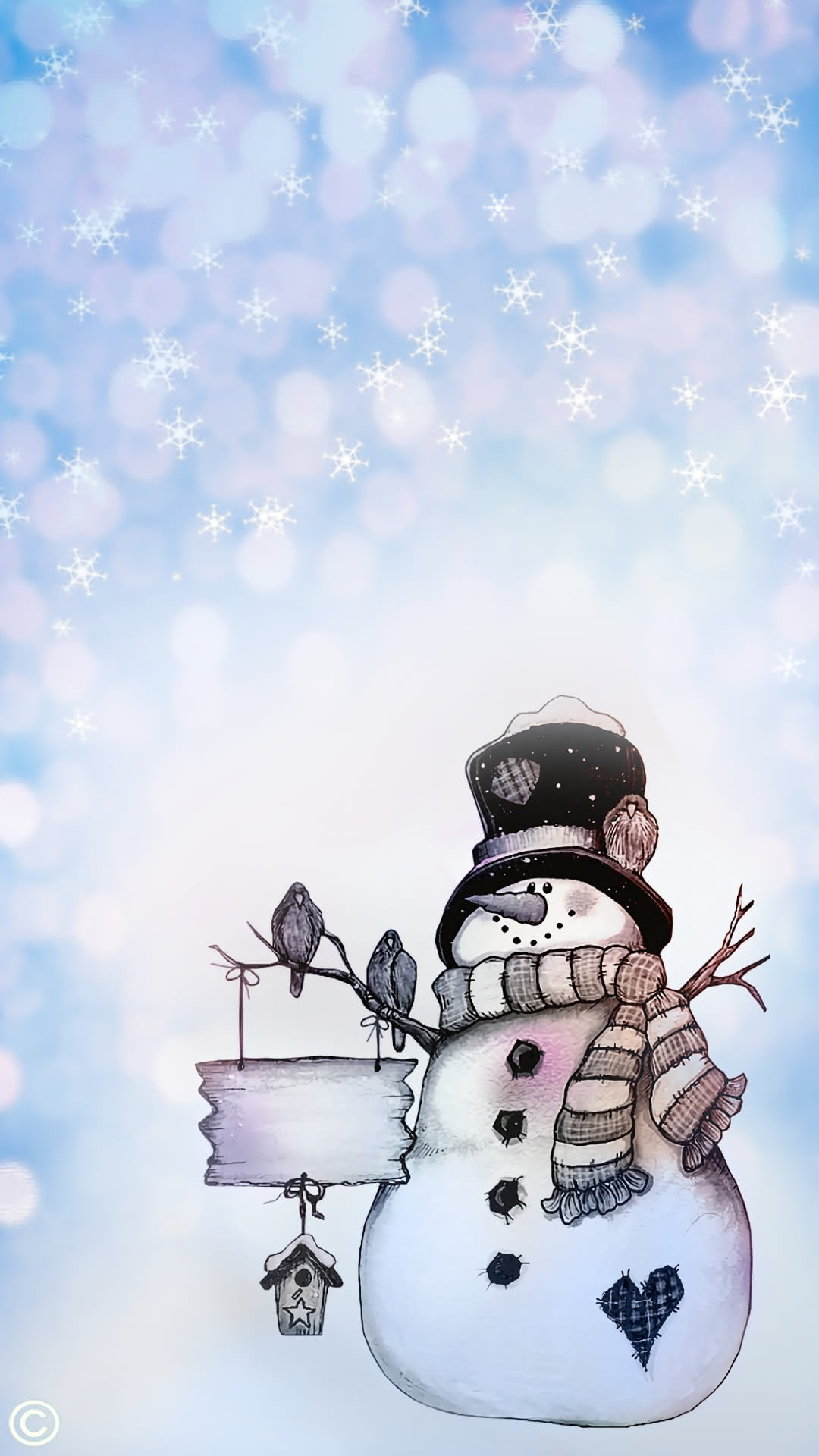 Snowman Illustration Iphone Wallpapers